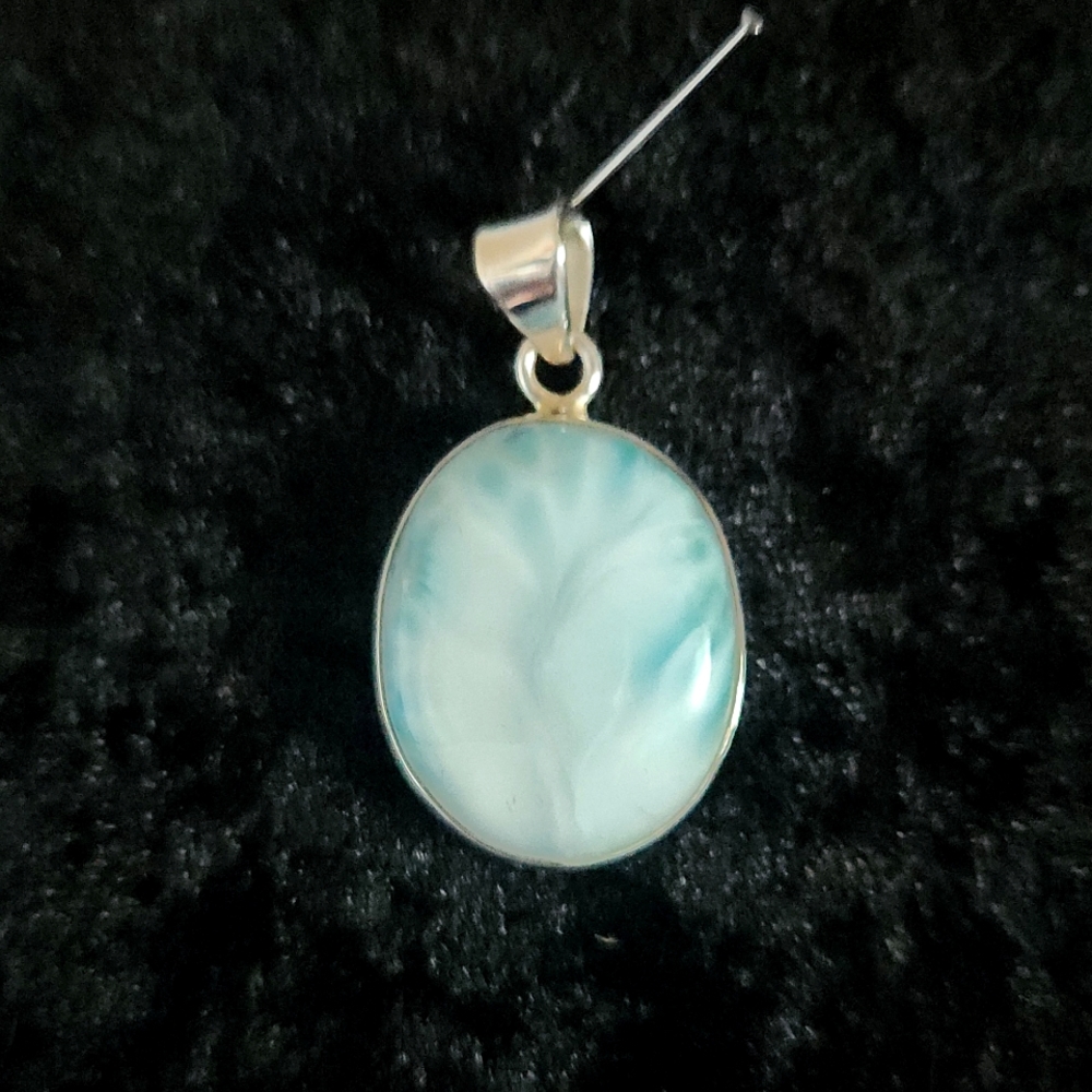 Larimar Stone Sterling Silver Pendant